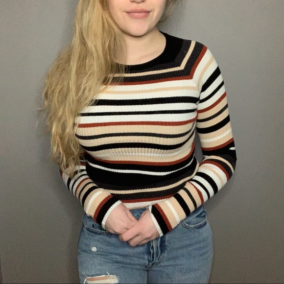 Forever 21 Sweaters - Forever 22 Striped Cropped Sweater